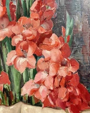 Nell Walker Warner 1891-1970 Gladiolas Still Life 30 X 26 - Magnificent, Signed