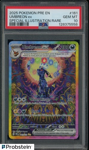 2025 Pokemon PRE EN Special Illustration Rare #161 Umbreon ex PSA 10