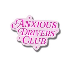 Anxious Drivers Club Pink Girlie Pop Magnet - Rectangular Vinyl Car Truck
