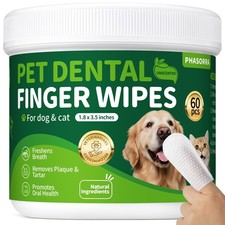 Dog Cat Tooth Brushing kit - 60Ct Dog Toothbrush Toothpaste Alternatives,...
