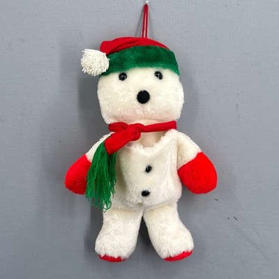 VTG Snowman Belly Pocket Christmas Stocking Plush 17  Red Green White 3D Y2K 90s