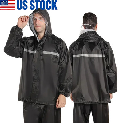 Rain Suits Waterproof Heavy Duty Raincoat Fishing Rain Gear Jacket Men