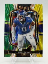 2025 Panini Select Brian Burns #194 Premier Level Green & Yellow Shock Prizm