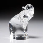 Steuben Clear Crystal Good Luck Elephant Paperweight Hand Cooler Figurine 3"h