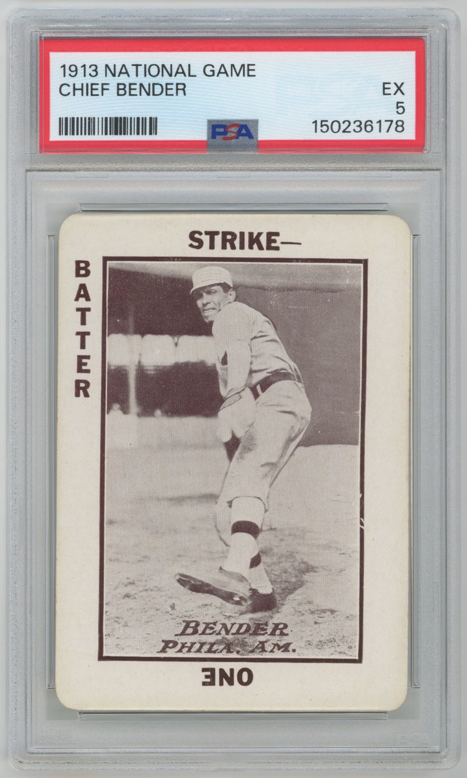 Chief Bender Baseball Cards 1913 National Game trading card — raw and PSA graded price guide