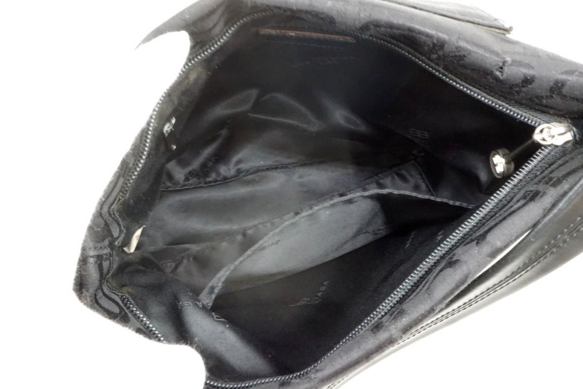 BALENCIAGA One Shoulder Bag BB Monogram Logo Nylon Canvas Black 5251h thumbnail 9