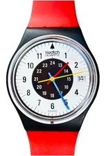 Swatch Chrono Tech GB403 1984 Gents Watch 34mm Original Case Papers Swiss