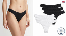 6 Pack Ladies G-String Thongs Seamless Cotton Underwear Soft Briefs Panties