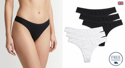 6er Pack Damen G-String Tangas nahtlos Baumwolle Unterwäsche weiche Slips Höschen