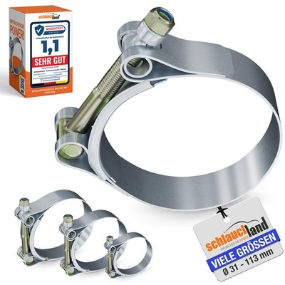EDELSTAHLSCHELLE W2 T-Bolzen V2A INOX SCHLAUCHSCHELLE Edelstahl Gelenkbolzen 304