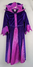 2pc Disney sz US 7/8 kids Maleficent Outfit Dress & Horns Halloween costume 0496