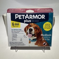 PetArmor Plus for Medium Dogs 23-44 lbs Tick Lice Fleas 6 Pack 6 Month Supply