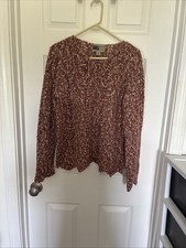 Habitat Clothes To Live In Long Sleeve Maroon Color Sweater Size S Chunky Knit