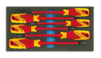 GEDORE VDE-Schraubendreher in Check-Tool-Einlage Nr. 1500 CT1-VDE 2170 PZ