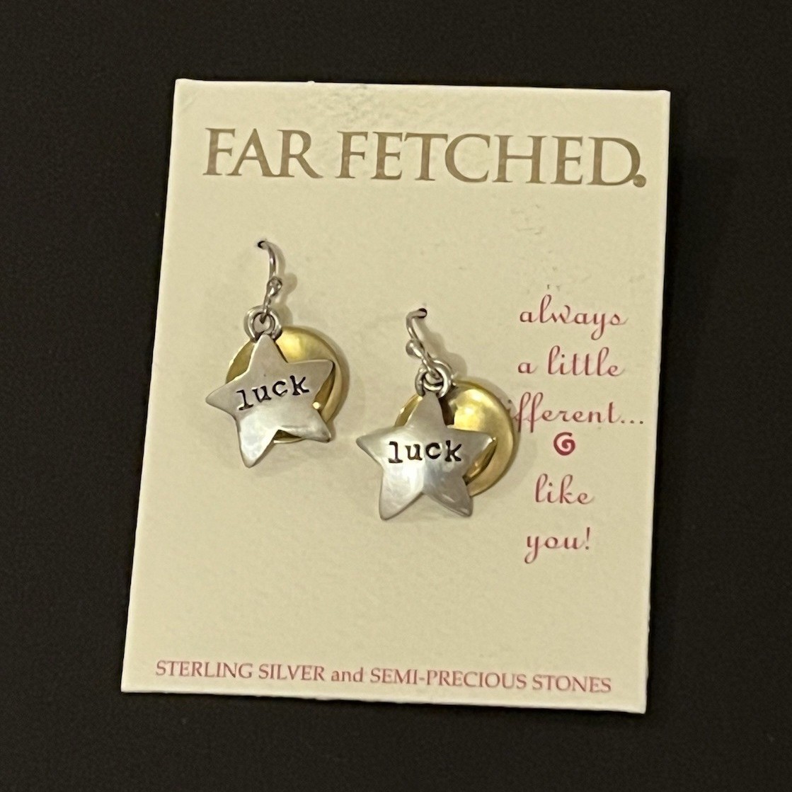 Far Fetched 925 Sterling Silver Luck Star Dangle/Drop Hook Earrings