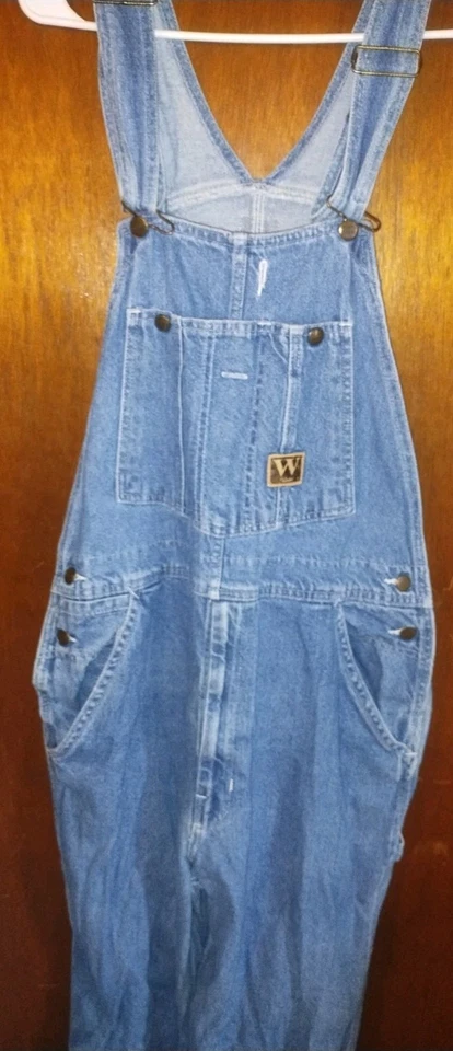 Vintage Walls Light Denim Overalls Size 34/34 Bibs - Image 4 of 4