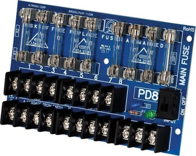 Altronix PD8 8-Output Fused Alarm Power Distribution Module