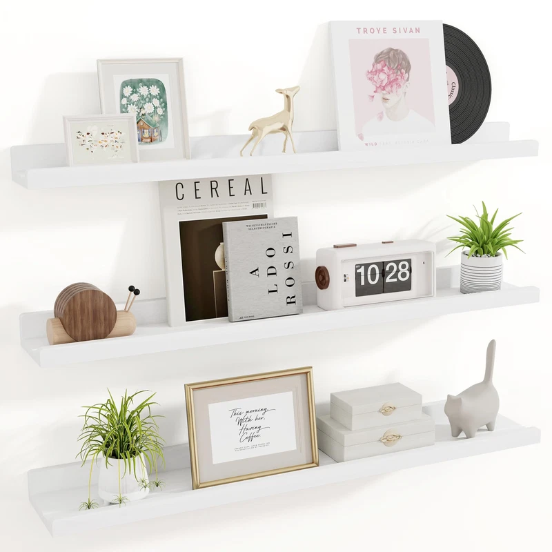Richfocus Floating Shelves For Wall 36 Inch Solid Wood Picture Ledge Shelf For
