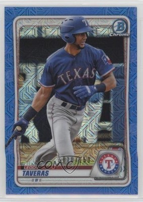 2020 Bowman Chrome Prospects Mega Box Blue Mojo Refractor Leody Taveras 10tg