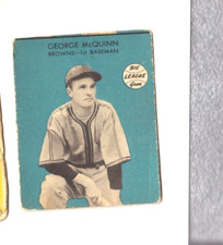 1941 Goudey Big League  Gum PRE WAR BASEBALL CARD  #5 GEORGE MCQUINN