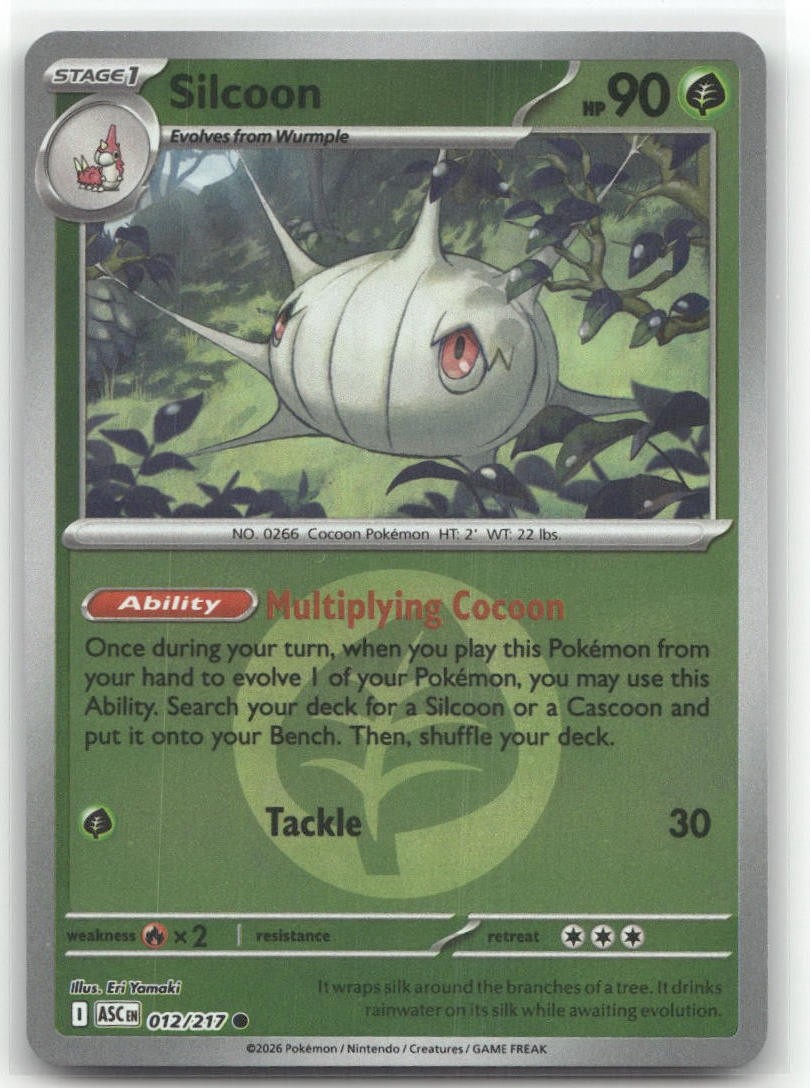 Silcoon Energy Symbol Reverse Holo 012/217 Ascended Heroes Common Pokemon TCG