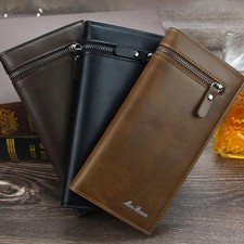 Men's Long Purse Men Wallets Double Zipper Men Clutch Wallets Business Large Cap