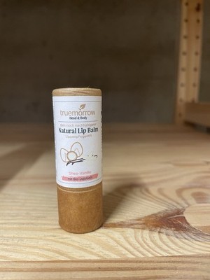 Truemorrow Natural Lip Balm Shea-Vanille 10g, NEU und unbenutzt