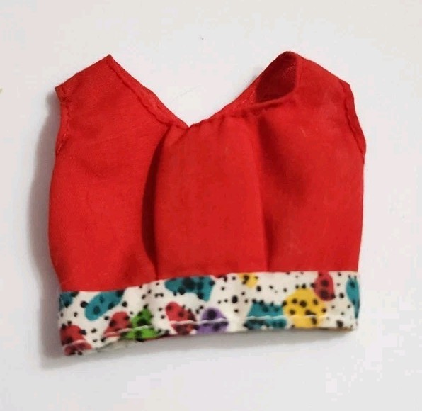 BARBIE TOP SHIRT RED CROP TANK TOP ABSTRACT WAIST FASHION ST