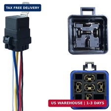 1 Pack 40/30 AMP 12V DC Waterproof Relay Kit with Heavy-Duty Pigtail, 5-PIN SPDT