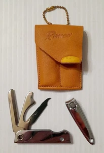 Ranco Folding Manicure Grooming Vintage Travel Set Nail Clippers & Case