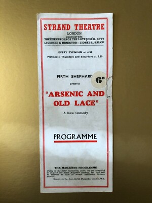Arsen & alte Spitze von Firth Shephard Strand Theaterprogramm 1945 824c