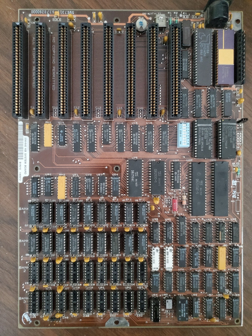 Genuine IBM XT 5160 8088, 256-640KB Motherboard, w 512KB, 8087