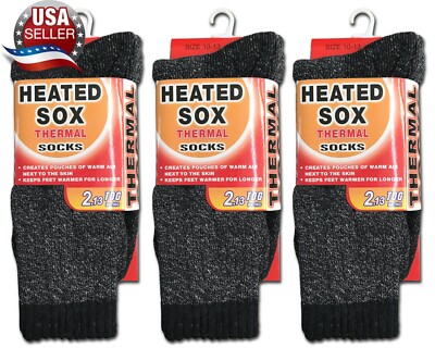 Pairs Men's Thermal Socks Heated Sox Insulated Winter Value Pack