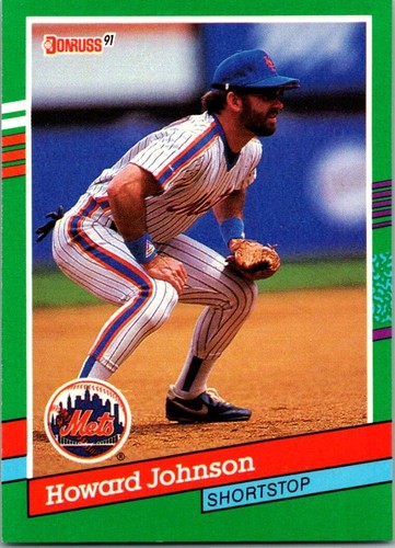 Howard Johnson Donruss 91 Baseball Card Shortstop Mets Series 2 Number 454