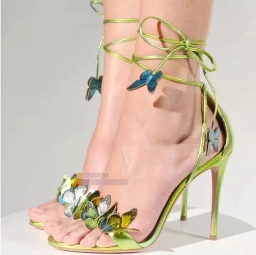 Womens Spring/Summer New Strap Butterfly Thin High Heels Sexy One Belt Sandals - 第 32/35 張圖片