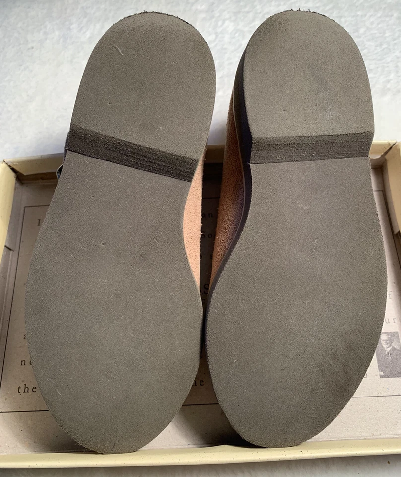 复古贝斯女孩蹒跚学步的棕褐色鞋磨砂皮革 10.5 码中码带扣 — 第 3/4 张图片