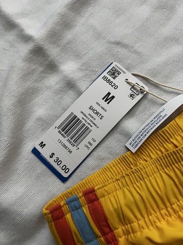 New Adidas Shorts Adidas Originals Kid's Spring Yellow Shorts Medium  IB8620 - Picture 3 of 5
