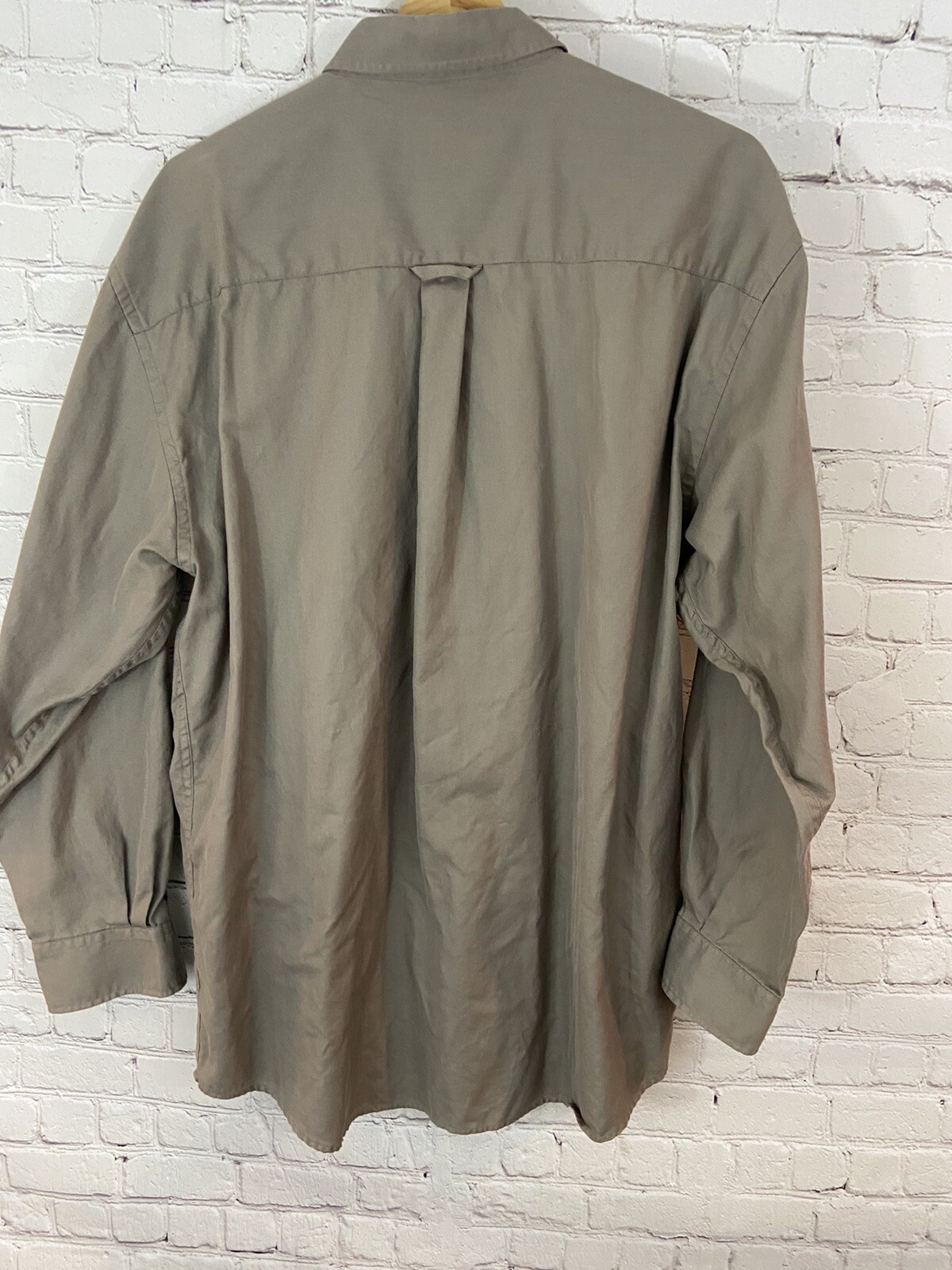 Pendleton Solid Tan Cotton Button Front Long Slee… - image 3