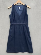 J. Crew Women’s 2 Blue Cotton Hemp Woven Look Sheath Dress With Pockets