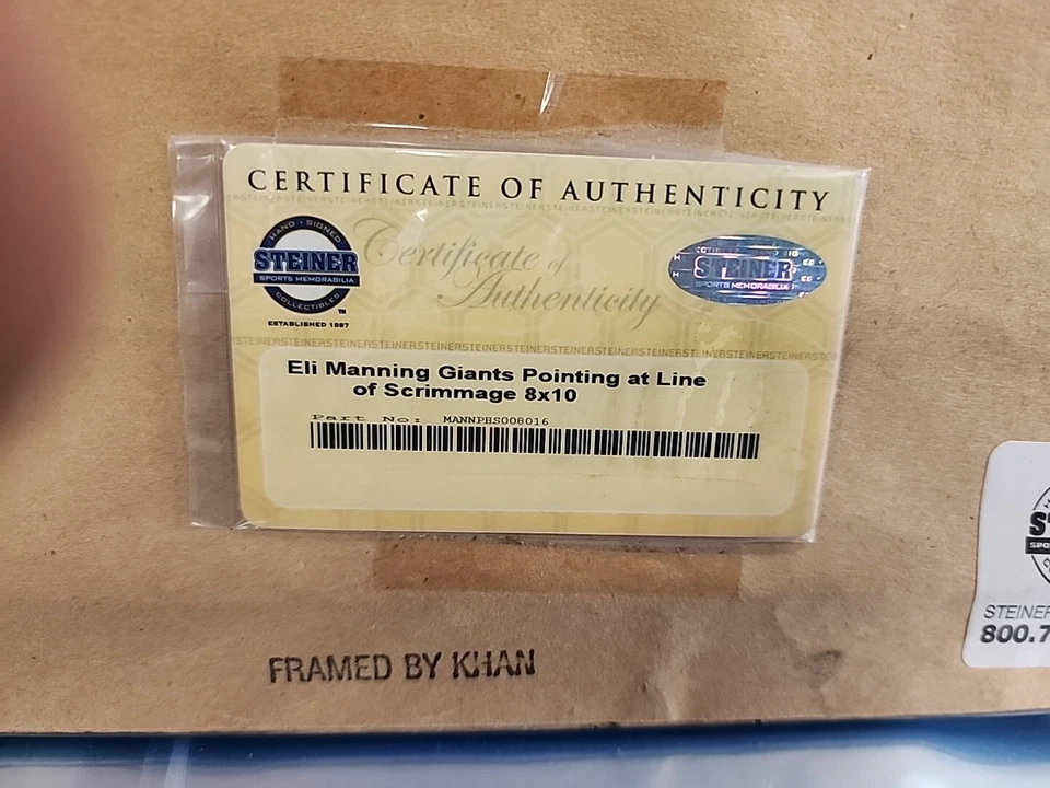 Eli Manning Signed Auto Autograph Framed 8x10 Photo STEINER COA. - Image 4 of 4