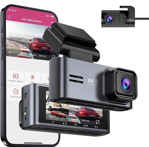 OMBAR Dash Cam Front and Rear 4K/2K/1080P+1080P 5G WiFi GPS, Dash Camera(USED)
