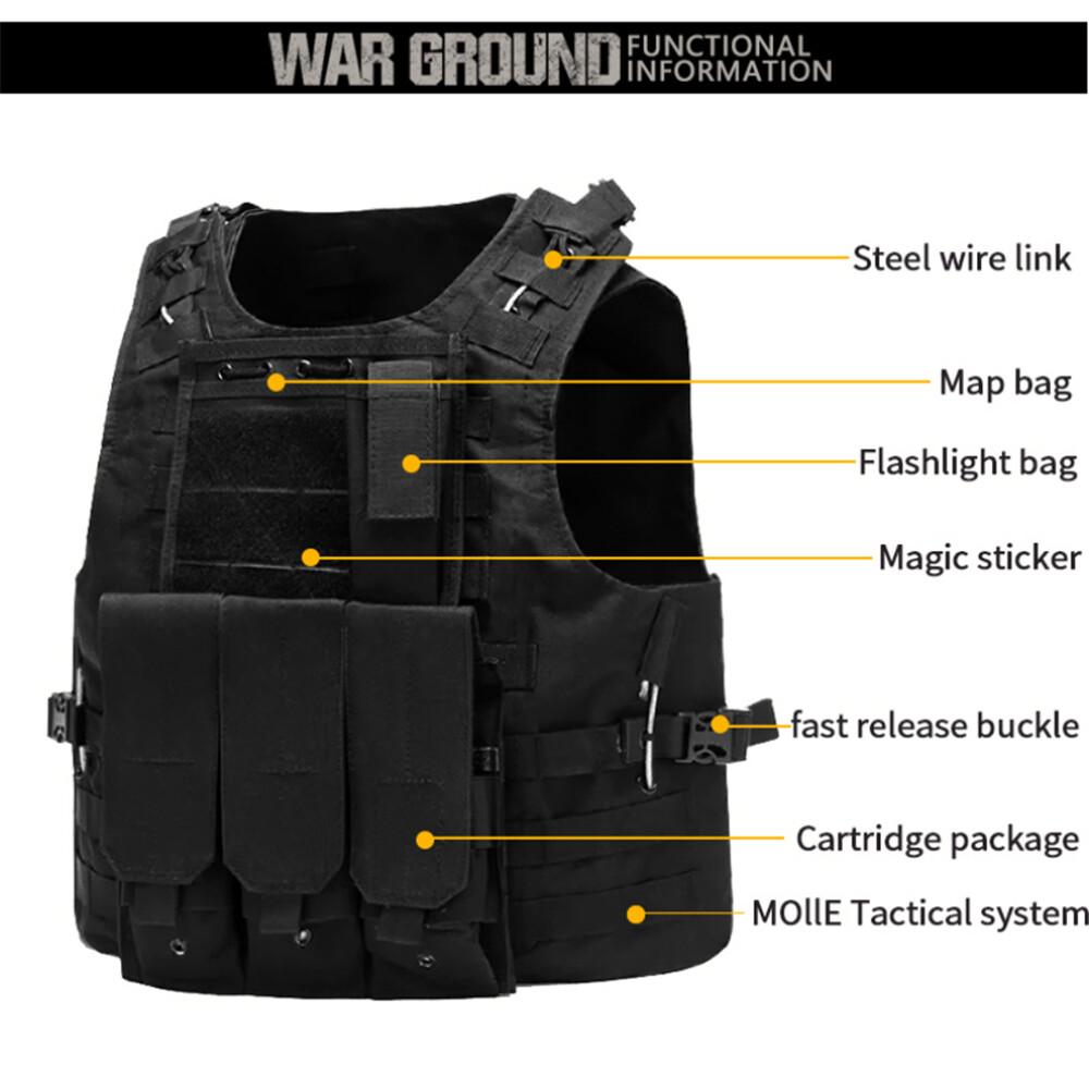 HUNTVP Military Tactical Vest Molle Combat Assault Plate Carrier w