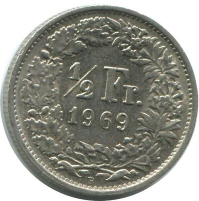 1/2 FRANC 1969 B SWITZERLAND Coin HELVETIA #AD983.2U | eBay