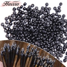 HAIRRO Nano Beads Tip Mini Micro Loop Small Ring for Nano Hair Extensions Black