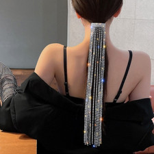Shine Women Rhinestone Hairpins Long Tassel Crystal Hair Accessories Jewelry