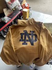Norte dame Fighting Irish Champion Vintage Reverse Weave Pullover Hoodie gold