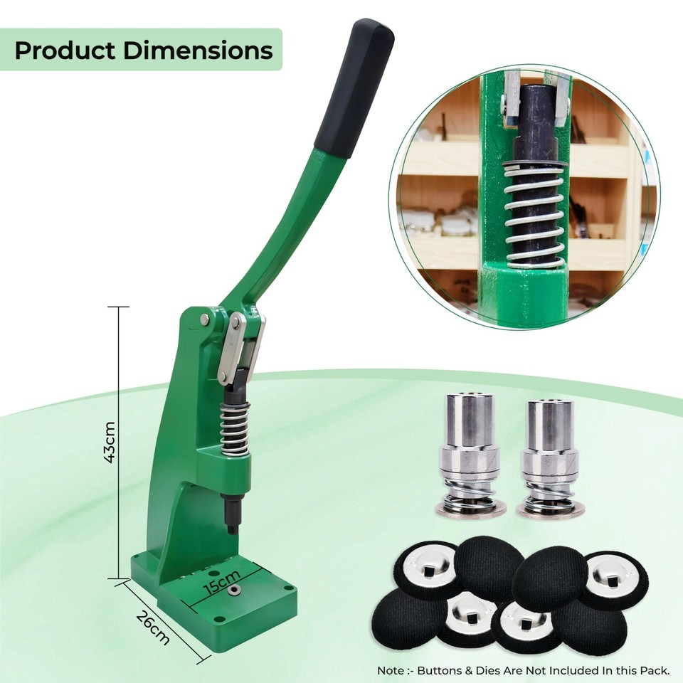 Green Fabric Covered Button Making Machine Button Maker DIY Tool Crafts
