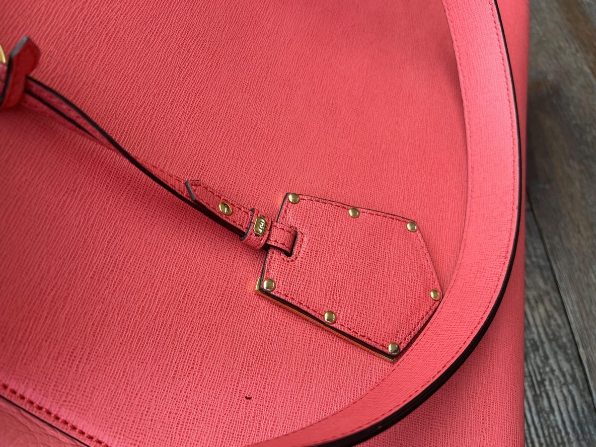 Authentic Fendi 2Jours Vitello Elite Red Satchel/Top Handle