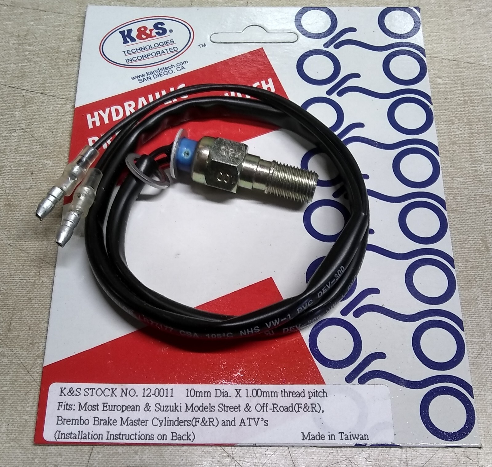 K&S 120011 HYDRAULIC BRAKE LIGHT SWITCH BREMBO BMW SUZUKI DUCATI