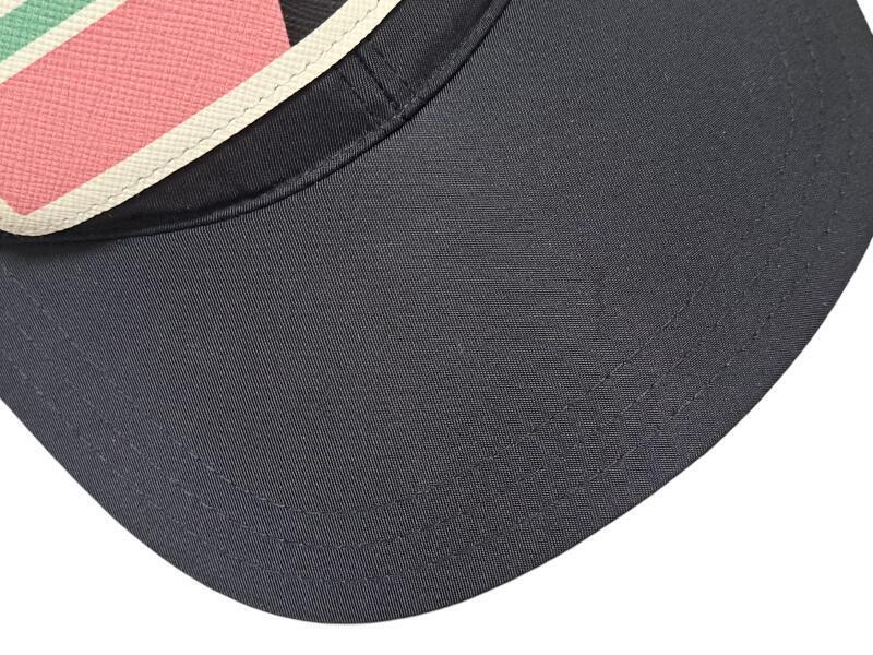 Prada Hat Baseball Cap Logo Cap Black Nylon Leather S PRADA Prada Hat Baseball Cap Logo Cap Black Nylon Leather S PRADA